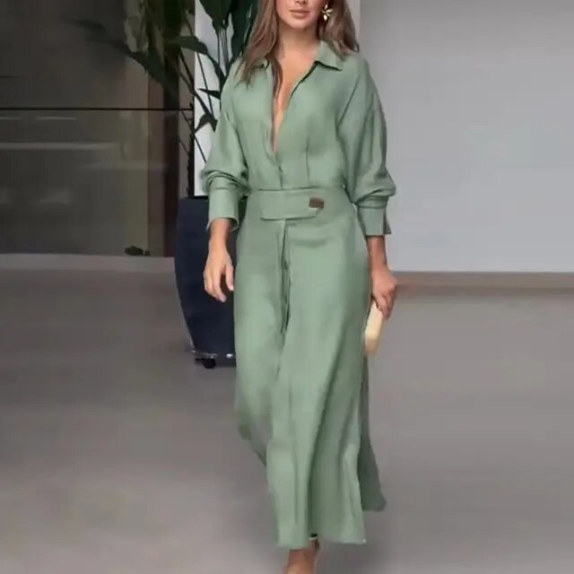 Victoria – Elegantes langes Kleid mit taillierter Silhouette