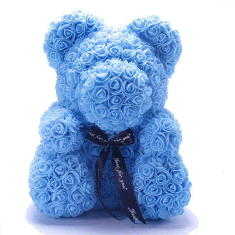RoseBear – Teddybär mit synthetischen Rosen und elegantem, langlebigem Design
