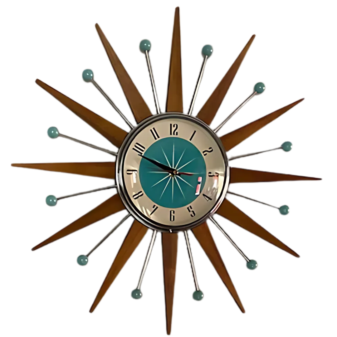 TimeRay – Handgefertigte Mid-Century Wanduhr für stilvolles Zeitmanagement