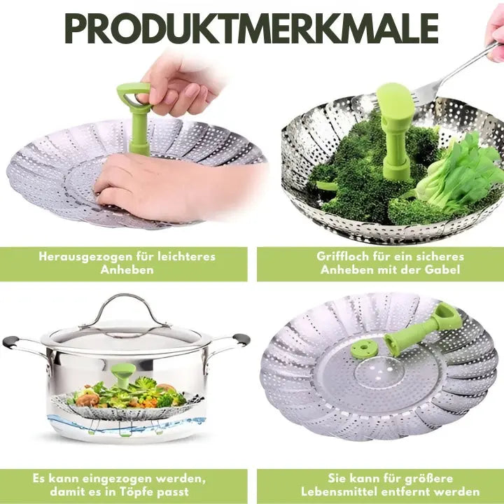 SteamEase – Kompakter, faltbarer Küchendampfgarer für bequemes Kochen