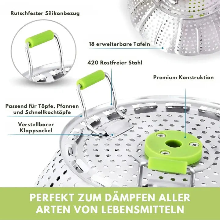 SteamEase – Kompakter, faltbarer Küchendampfgarer für bequemes Kochen