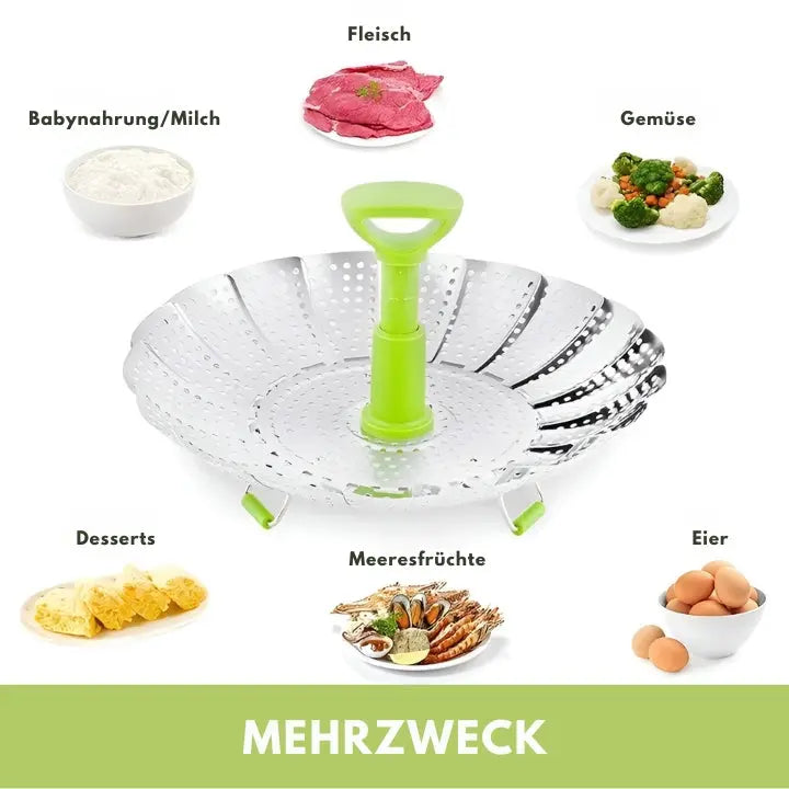 SteamEase – Kompakter, faltbarer Küchendampfgarer für bequemes Kochen