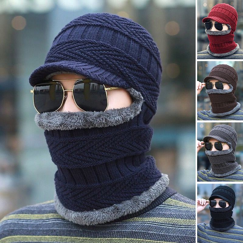 CozyMask – Wattierte Jacquard-Strickmütze für kaltes Wetter