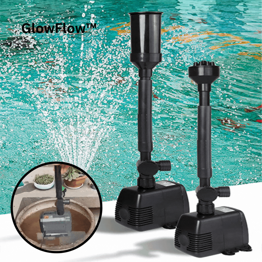 GlowFlow – Solar-Gartenbrunnen mit bunten LED-Lichtern