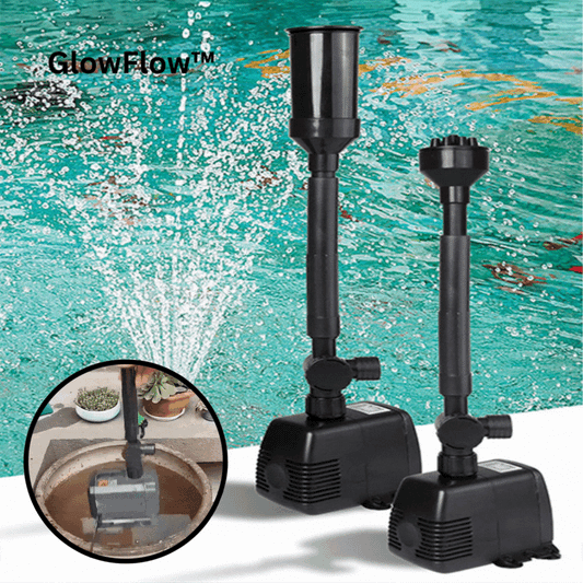 GlowFlow – Solar-Gartenbrunnen mit bunten LED-Lichtern