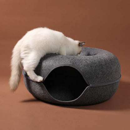 ClawHaven – Katzen-Tunnelbett zum Jagen, Schlafen und Entspannen