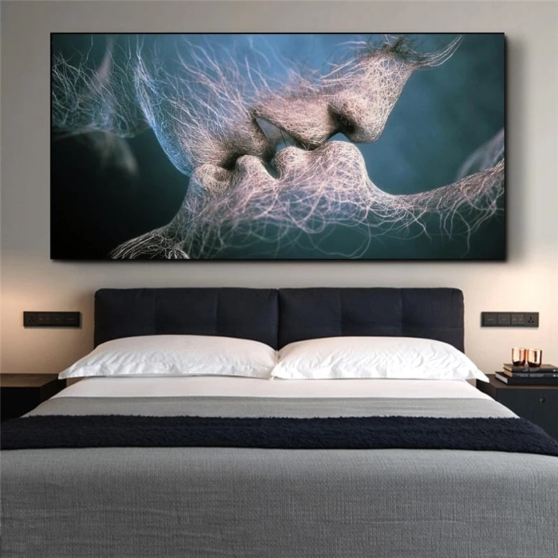 KissArt – Hochwertige Wanddekoration aus Baumwoll-Leinwand mit Wow-Effekt