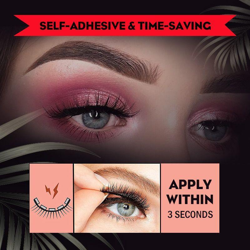 Amelia – Wiederverwendbare Selbstklebende Künstliche Wimpern mit Waschbarem Design | 1+1 Gratis