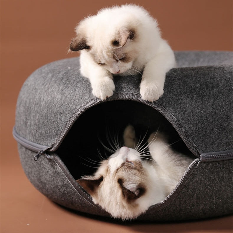ClawHaven – Katzen-Tunnelbett zum Jagen, Schlafen und Entspannen