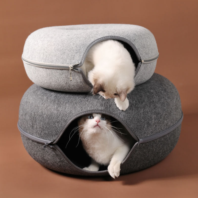 ClawHaven – Katzen-Tunnelbett zum Jagen, Schlafen und Entspannen