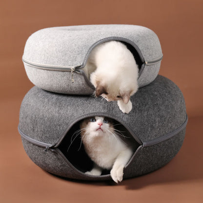 ClawHaven – Katzen-Tunnelbett zum Jagen, Schlafen und Entspannen