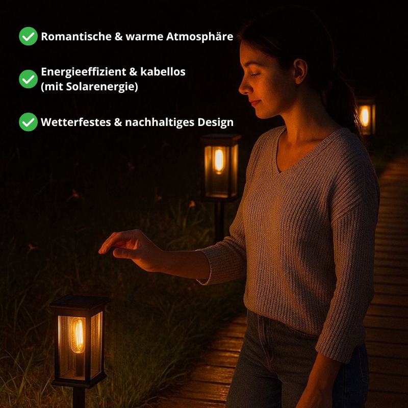 LumiAura – Retro-Solar-Gartenleuchten für automatische Außenbeleuchtung