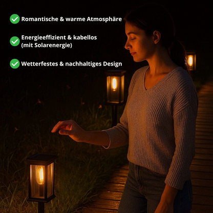 LumiAura – Retro-Solar-Gartenleuchten für automatische Außenbeleuchtung