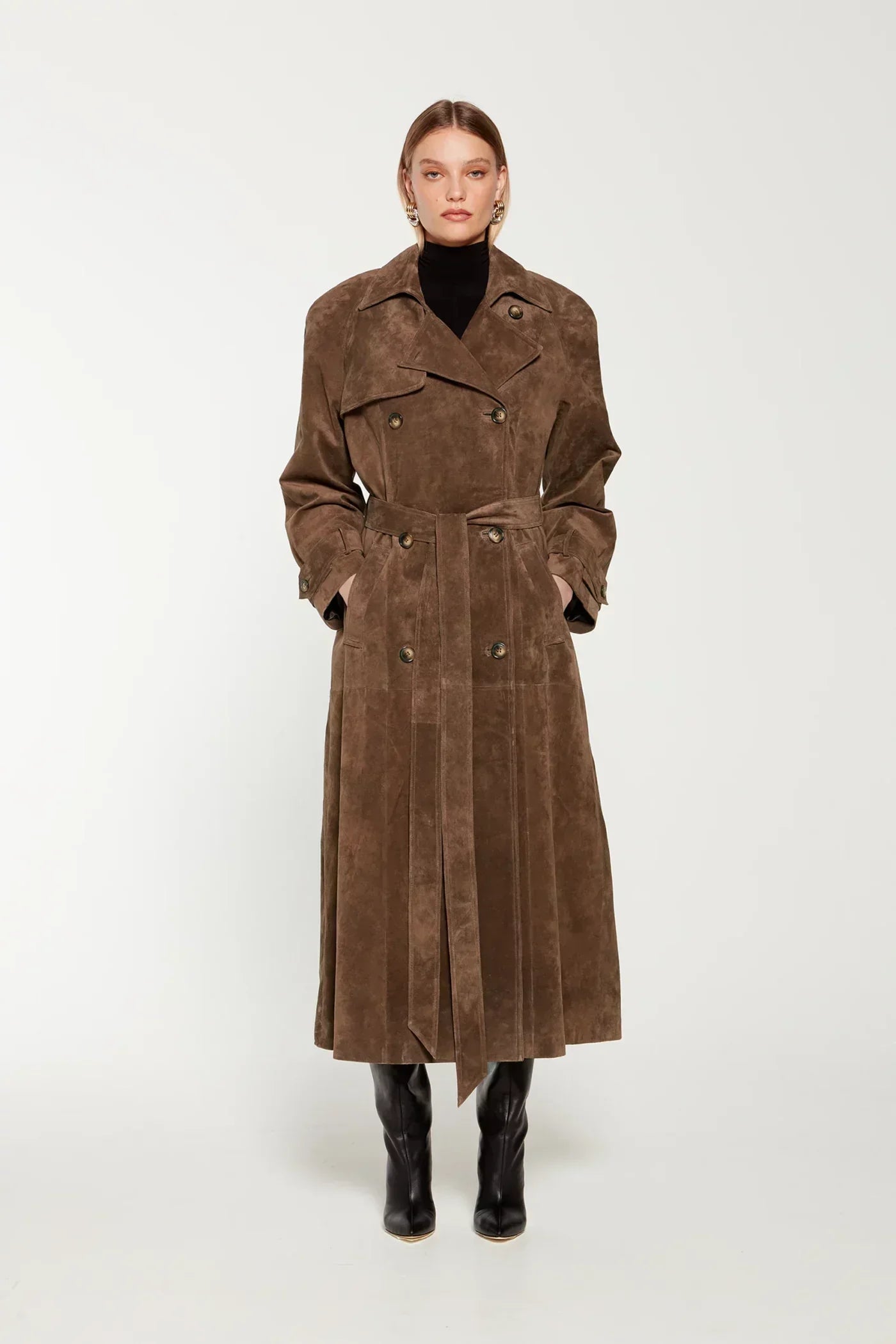 Vienna – Wildleder-Trenchcoat für eleganten Alltagsstil