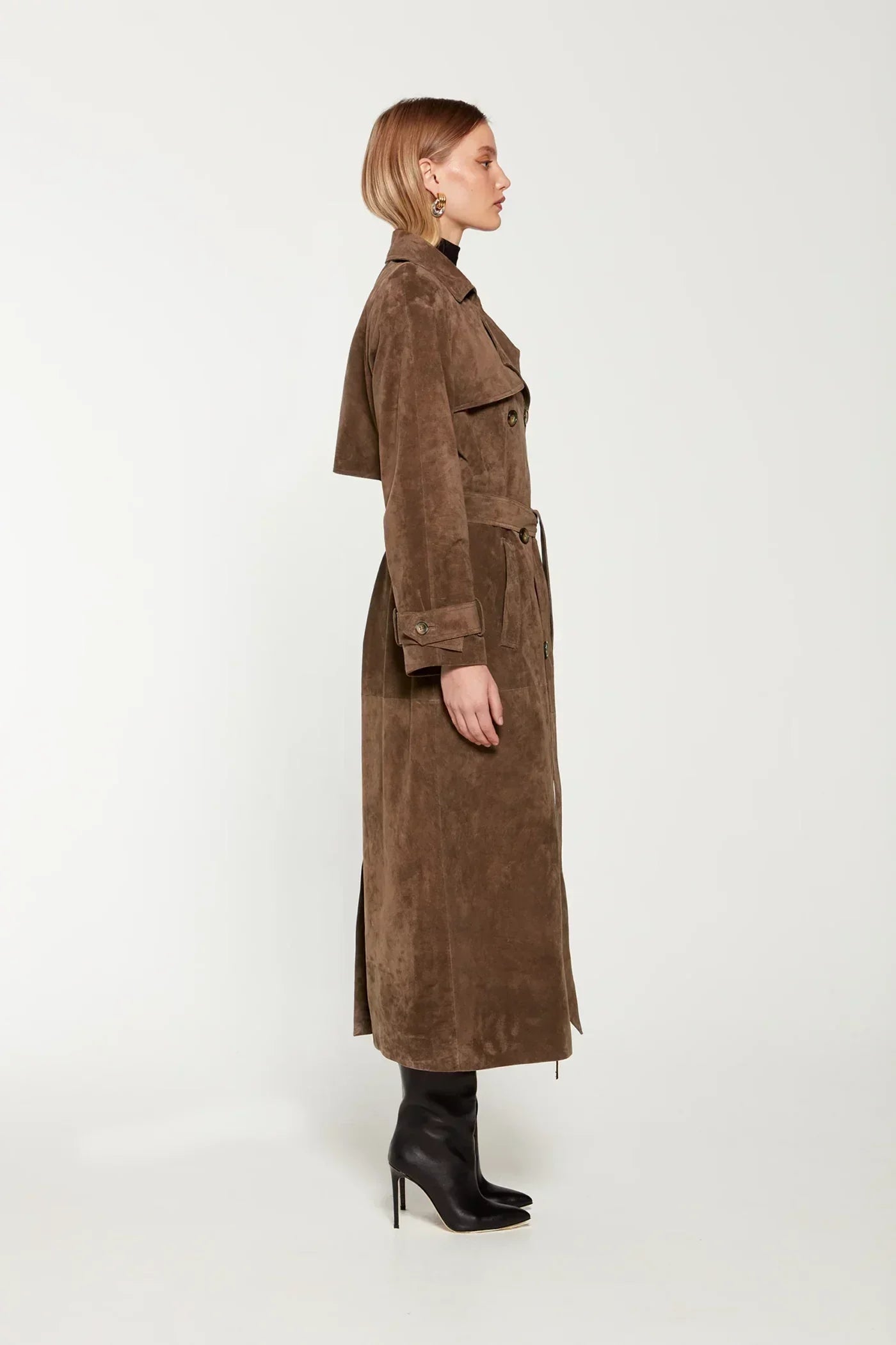 Vienna – Wildleder-Trenchcoat für eleganten Alltagsstil
