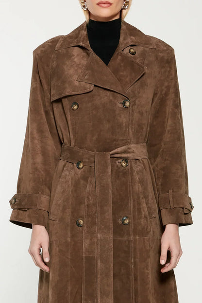Vienna – Wildleder-Trenchcoat für eleganten Alltagsstil