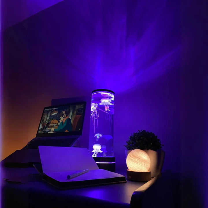 AquaGlow – Quallen-Aquarium-Tischlampe mit farbwechselnder LED