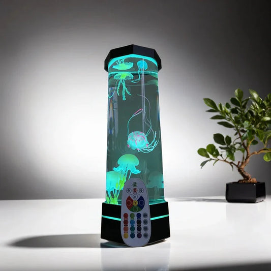 AquaGlow – Quallen-Aquarium-Tischlampe mit farbwechselnder LED