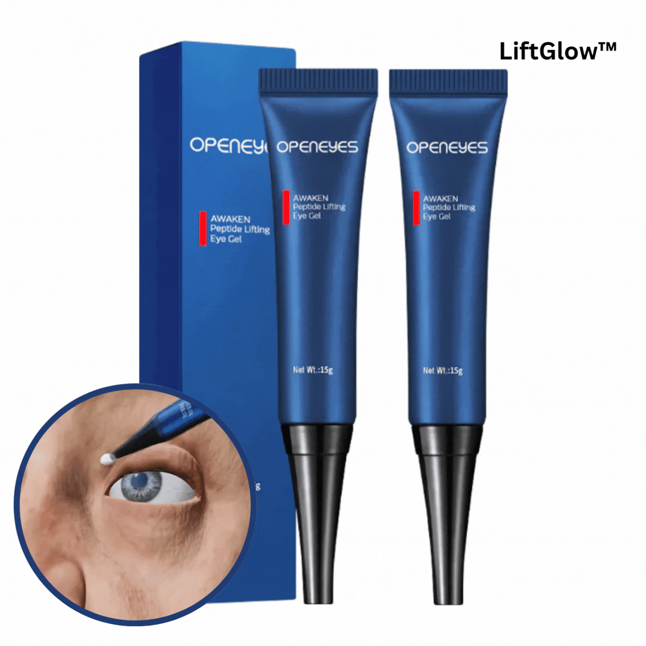 LiftGlow – Peptid-Augen-Lifting-Gel zur Reduzierung von Falten und hängenden Augenlidern