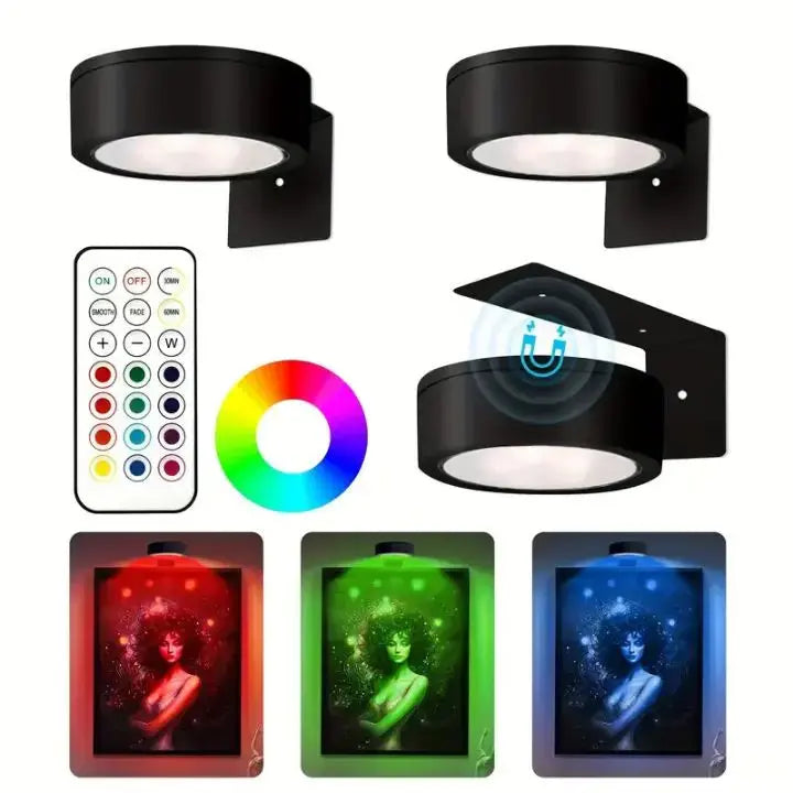 AuraBeam – Magnetisches LED-Stimmungslicht für stilvolle Kunstwerkbeleuchtung