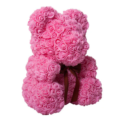 RoseBear – Teddybär mit synthetischen Rosen und elegantem, langlebigem Design