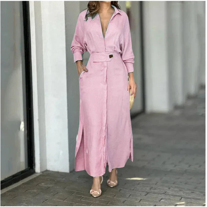 Victoria – Elegantes langes Kleid mit taillierter Silhouette
