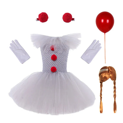 ClownettePro – Gruseliges Clown-Tutu-Kleid für Halloween