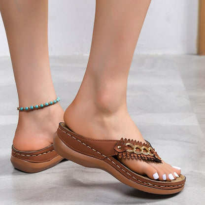 Comfora – Damen Sommer-Slides mit Keilabsatz und süßem Casual-Design