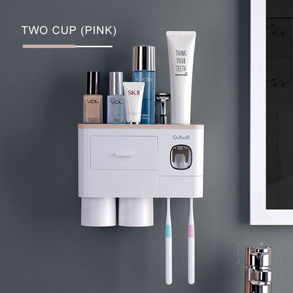 NeatNest – All-in-One-Magnet-Badezimmerset mit Zahnpastabehälter