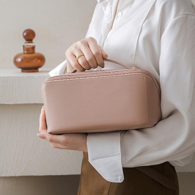 Rose – Luxe Cosmetica Tas mit Brede Opening und Meerdere Vakken