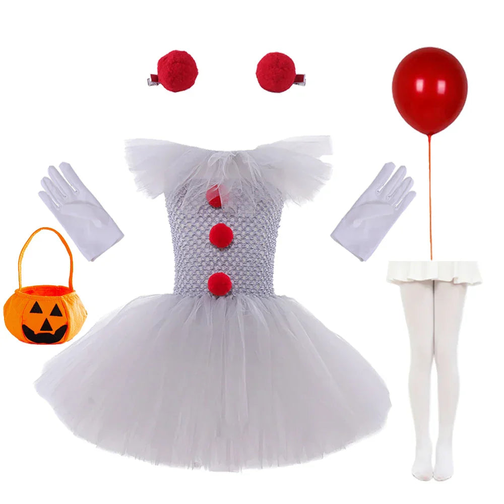 ClownettePro – Gruseliges Clown-Tutu-Kleid für Halloween