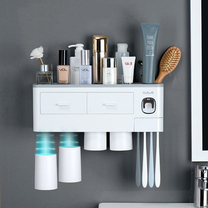 NeatNest – All-in-One-Magnet-Badezimmerset mit Zahnpastabehälter