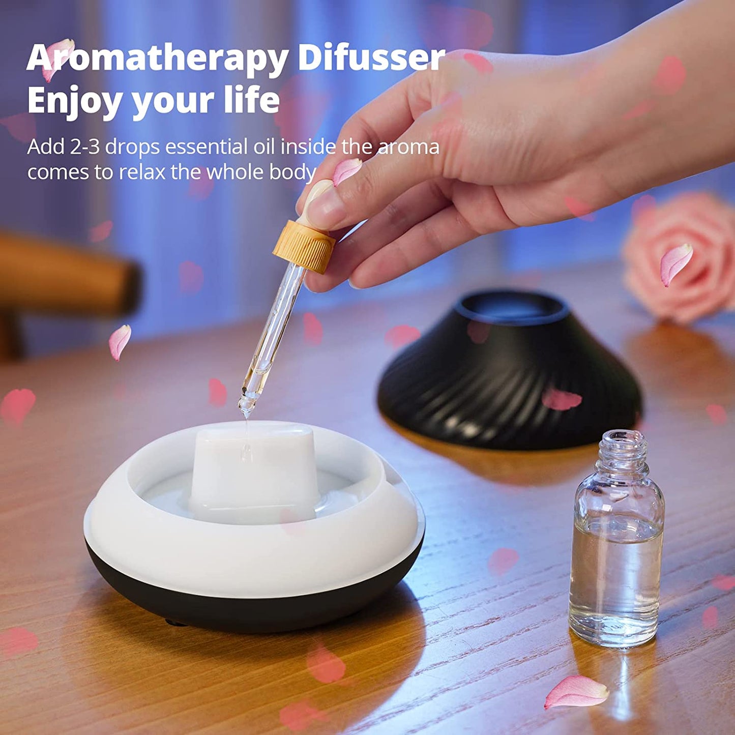 Reup – Vulkanflammen-Aromadiffusor mit ätherischem Öl, Nachtlicht und USB-Luftbefeuchter