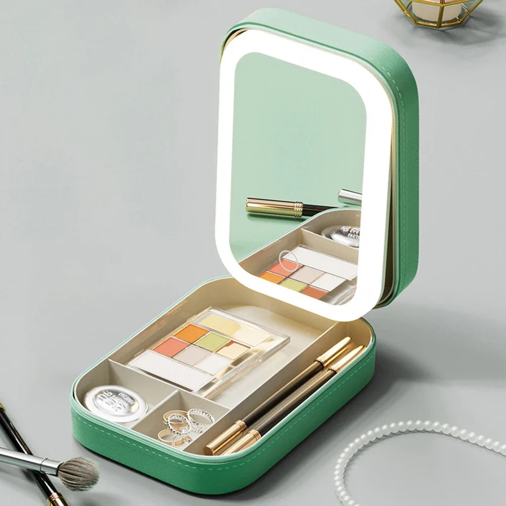 GlamBox – Reise-Make-up-Tasche mit LED-Spiegel für unterwegs