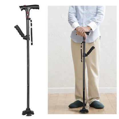 LumiWalk – LED-Gehstock mit ergonomischer Unterstützung und Sicherheitsfunktionen