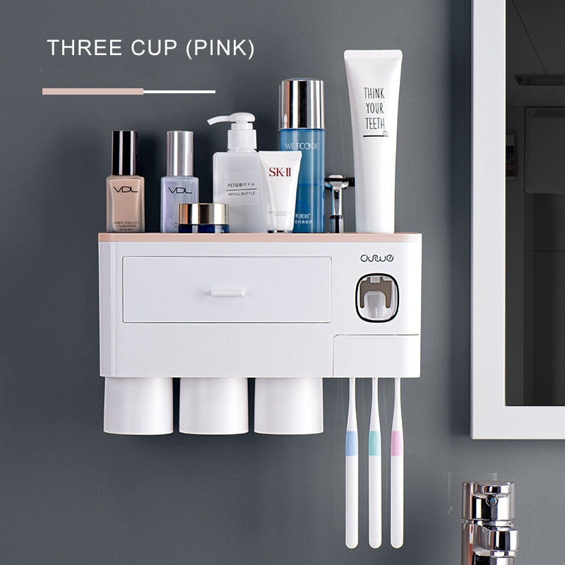 NeatNest – All-in-One-Magnet-Badezimmerset mit Zahnpastabehälter