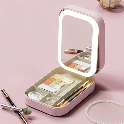 GlamBox – Reise-Make-up-Tasche mit LED-Spiegel für unterwegs