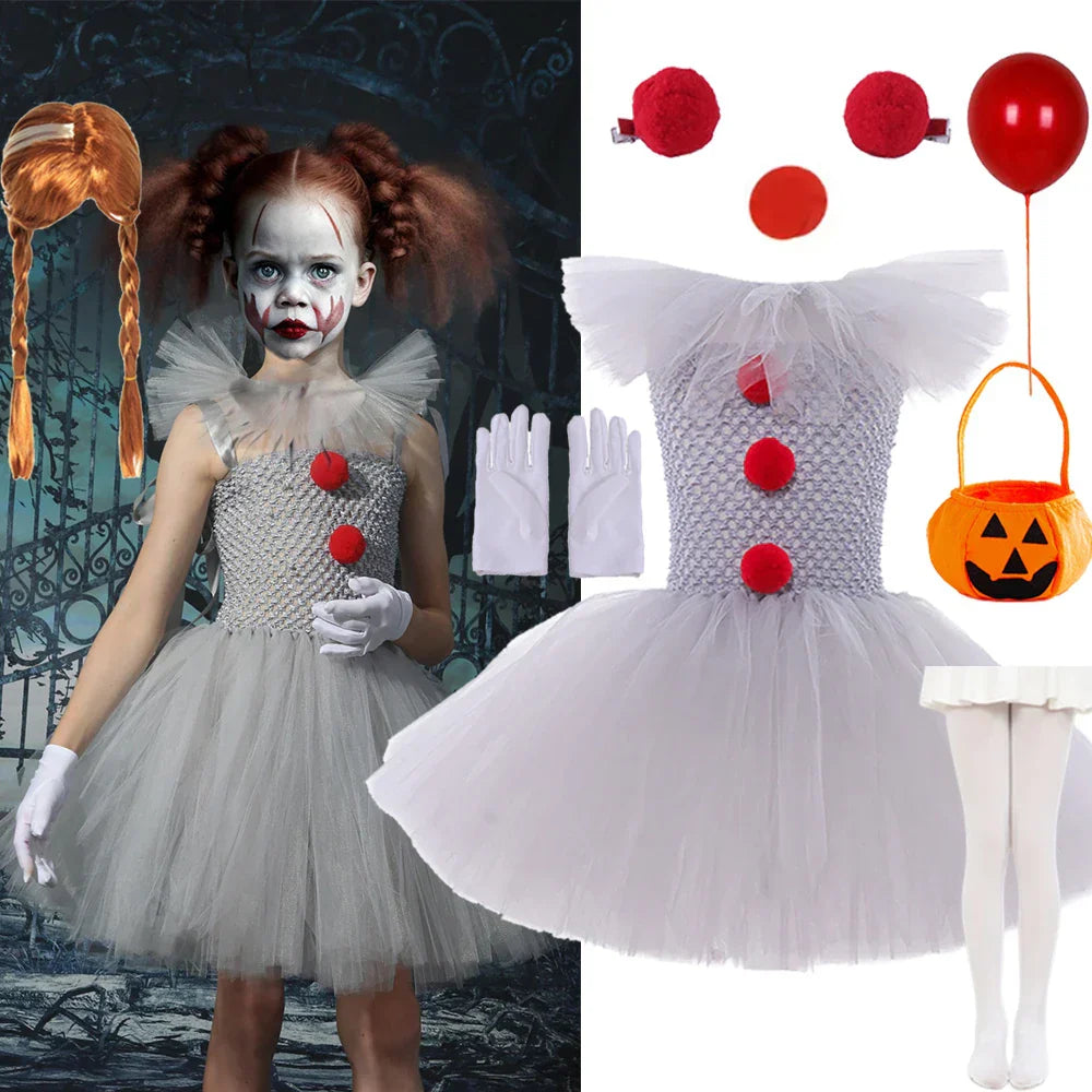 ClownettePro – Gruseliges Clown-Tutu-Kleid für Halloween