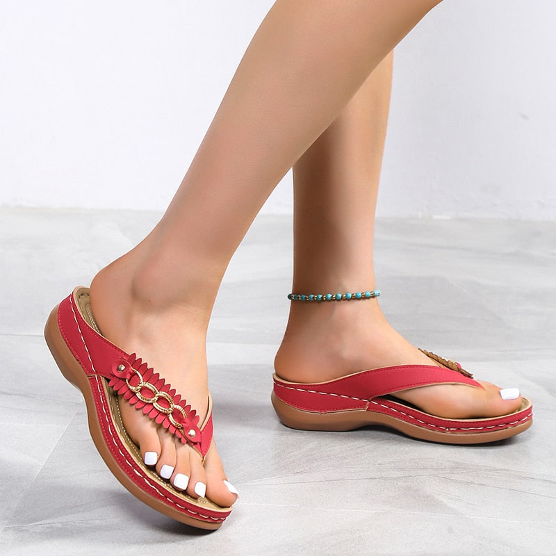 Comfora – Damen Sommer-Slides mit Keilabsatz und süßem Casual-Design