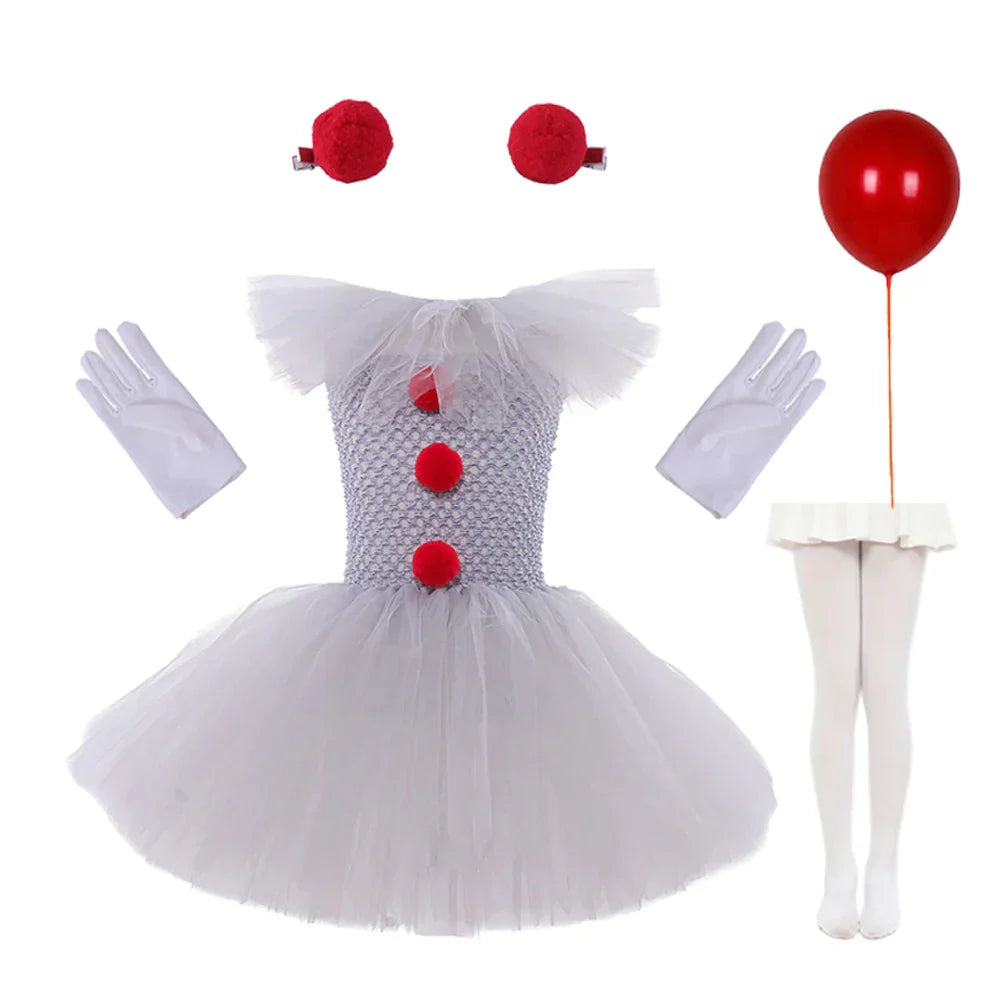 ClownettePro – Gruseliges Clown-Tutu-Kleid für Halloween