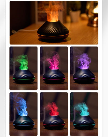 Reup – Vulkanflammen-Aromadiffusor mit ätherischem Öl, Nachtlicht und USB-Luftbefeuchter