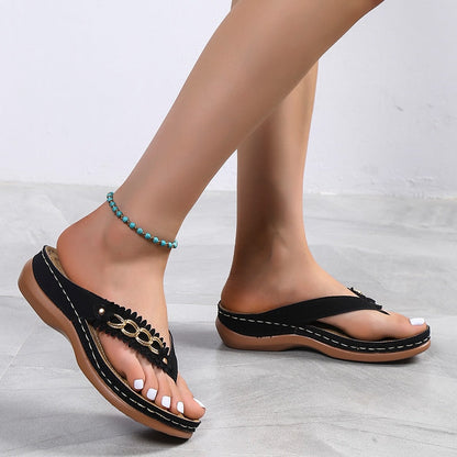 Comfora – Damen Sommer-Slides mit Keilabsatz und süßem Casual-Design