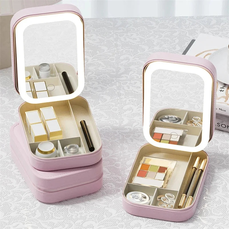GlamBox – Reise-Make-up-Tasche mit LED-Spiegel für unterwegs