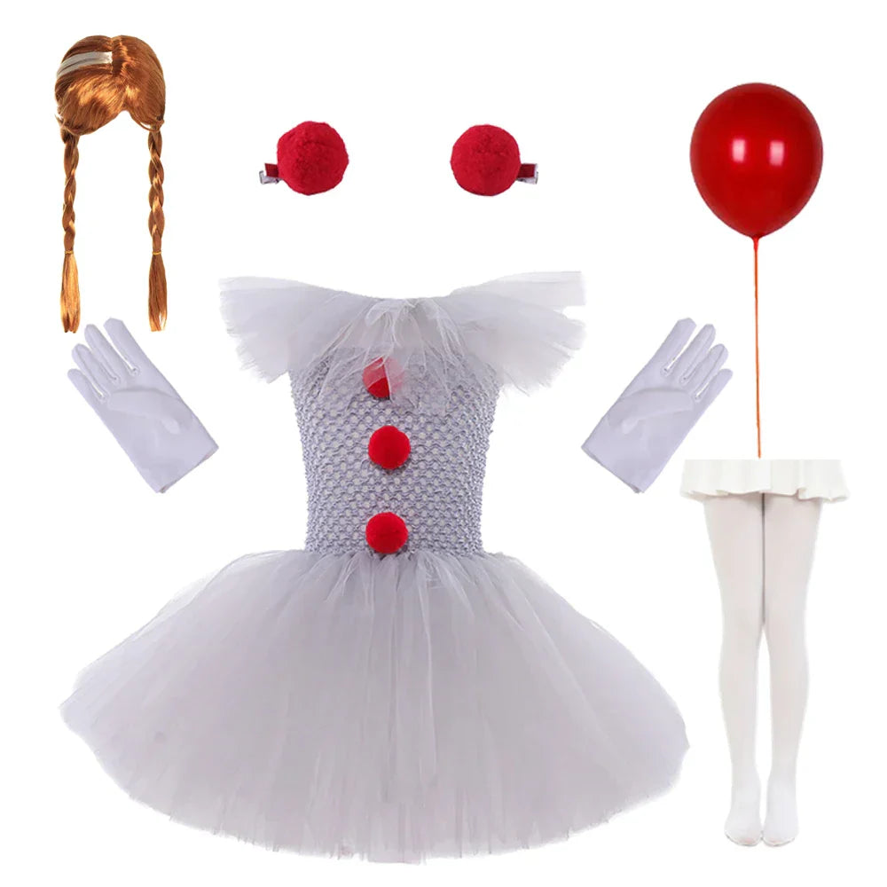 ClownettePro – Gruseliges Clown-Tutu-Kleid für Halloween