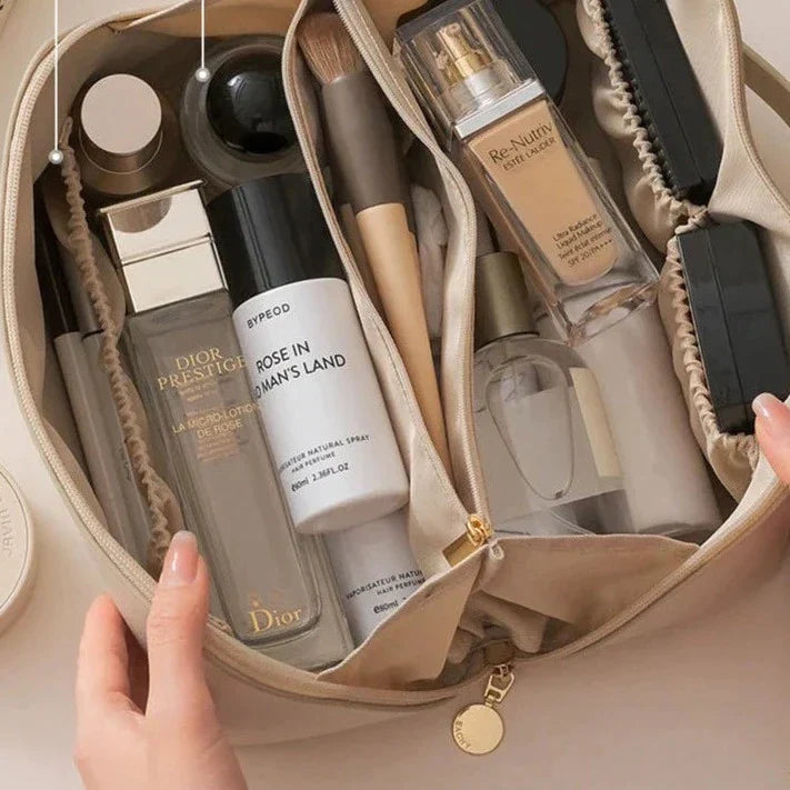Rose – Luxe Cosmetica Tas mit Brede Opening und Meerdere Vakken