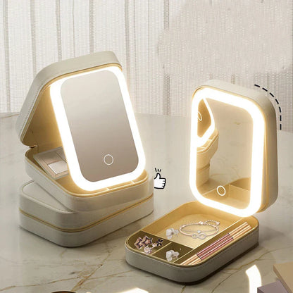 GlamBox – Reise-Make-up-Tasche mit LED-Spiegel für unterwegs