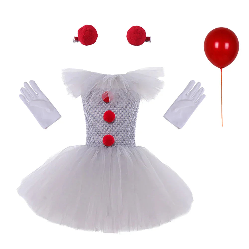 ClownettePro – Gruseliges Clown-Tutu-Kleid für Halloween