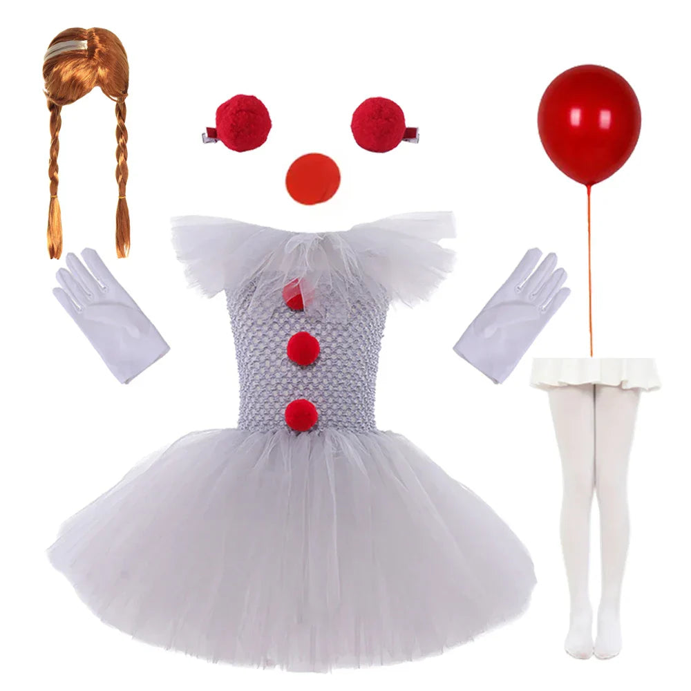ClownettePro – Gruseliges Clown-Tutu-Kleid für Halloween
