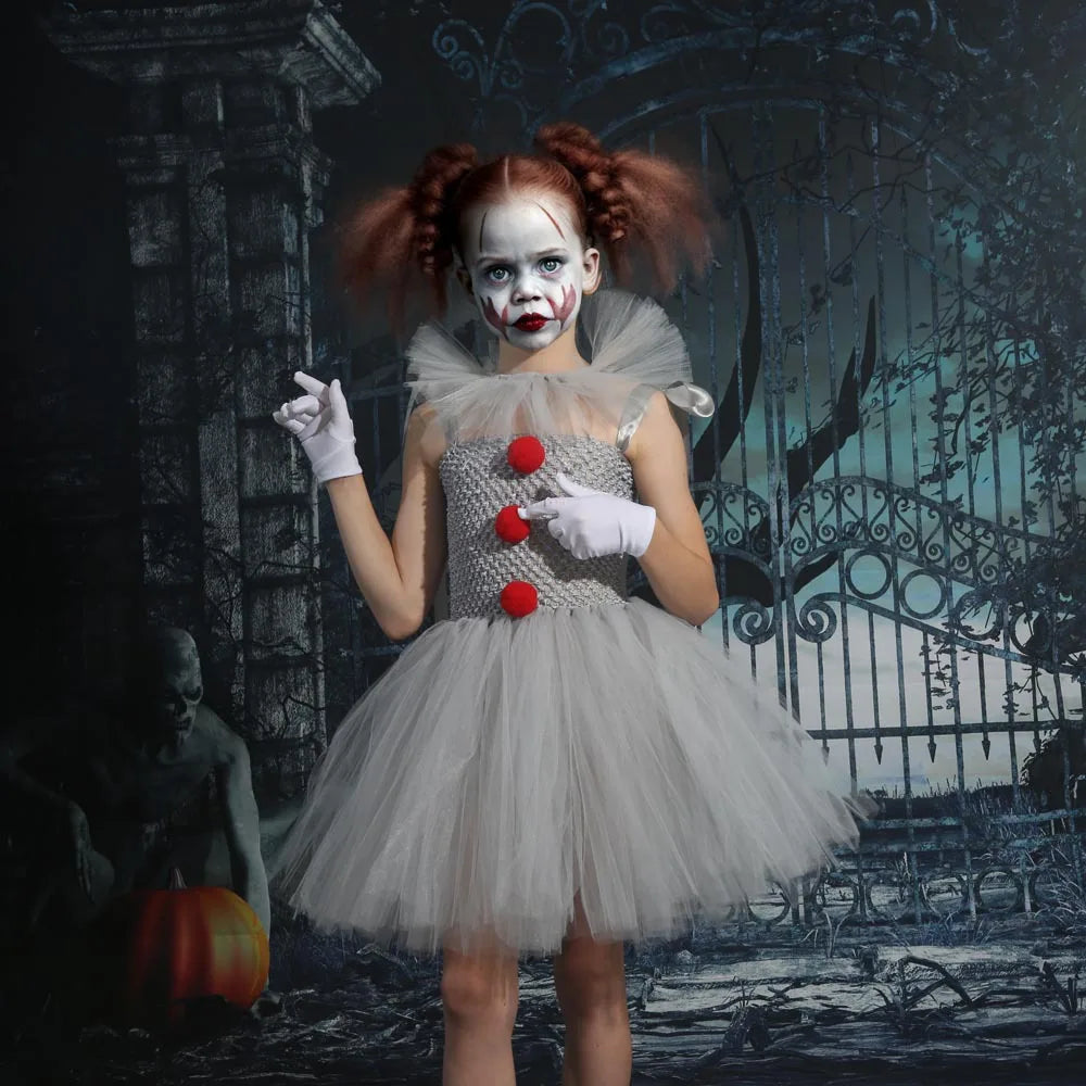 ClownettePro – Gruseliges Clown-Tutu-Kleid für Halloween