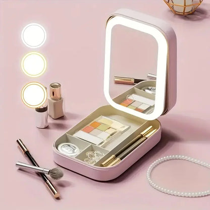 GlamBox – Reise-Make-up-Tasche mit LED-Spiegel für unterwegs